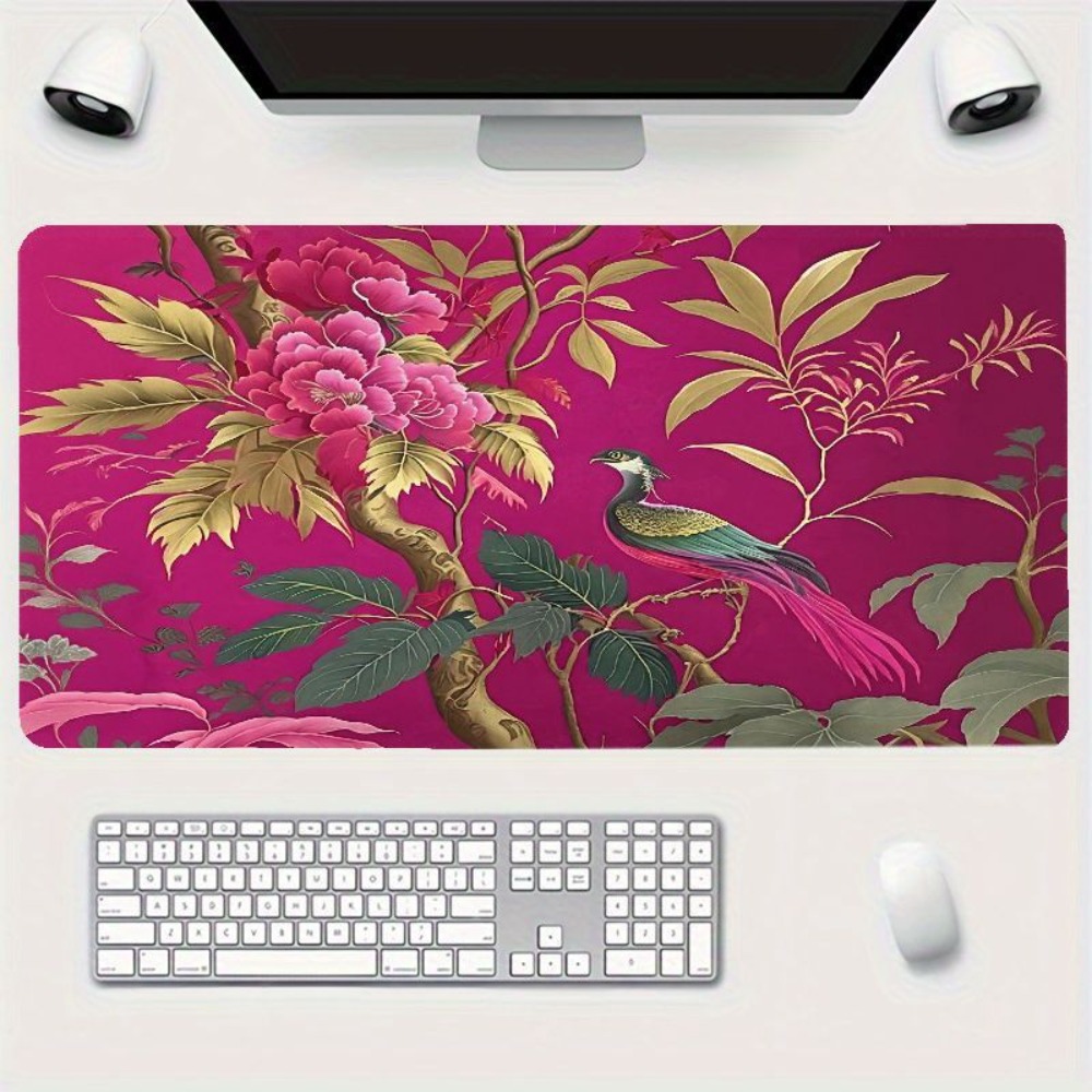 Bright pink flower and bird pa - Gaming Accessories Pink review and price