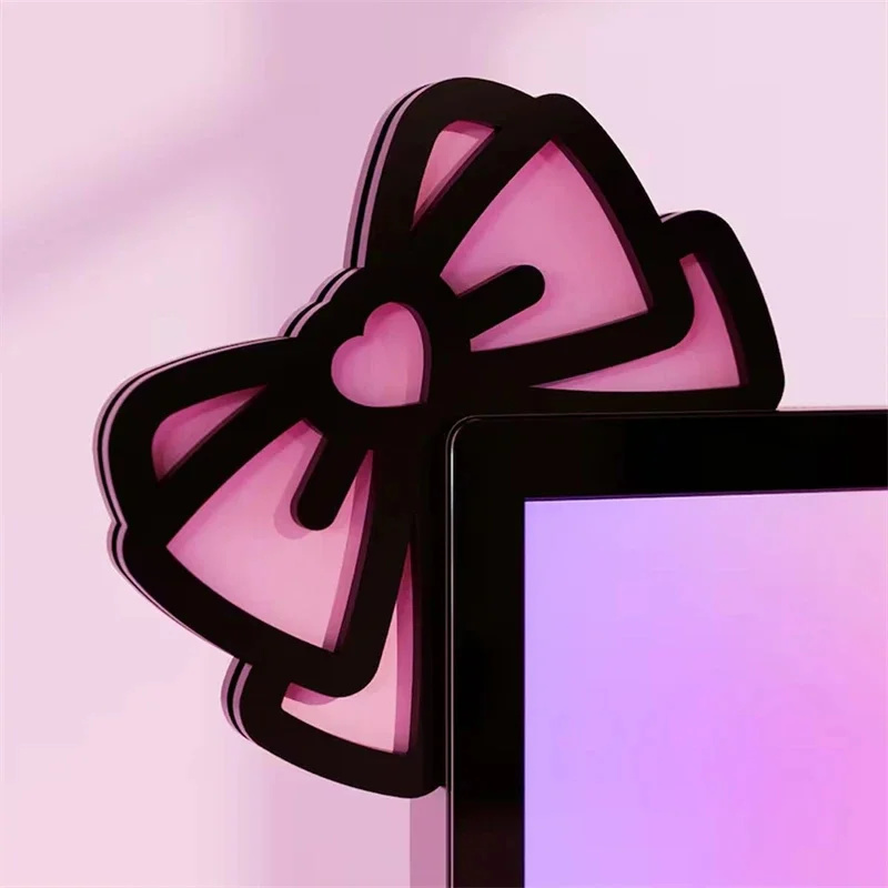 Kawaii Pink Acrylic Bow Monito - Gaming Home Accessories review and price
