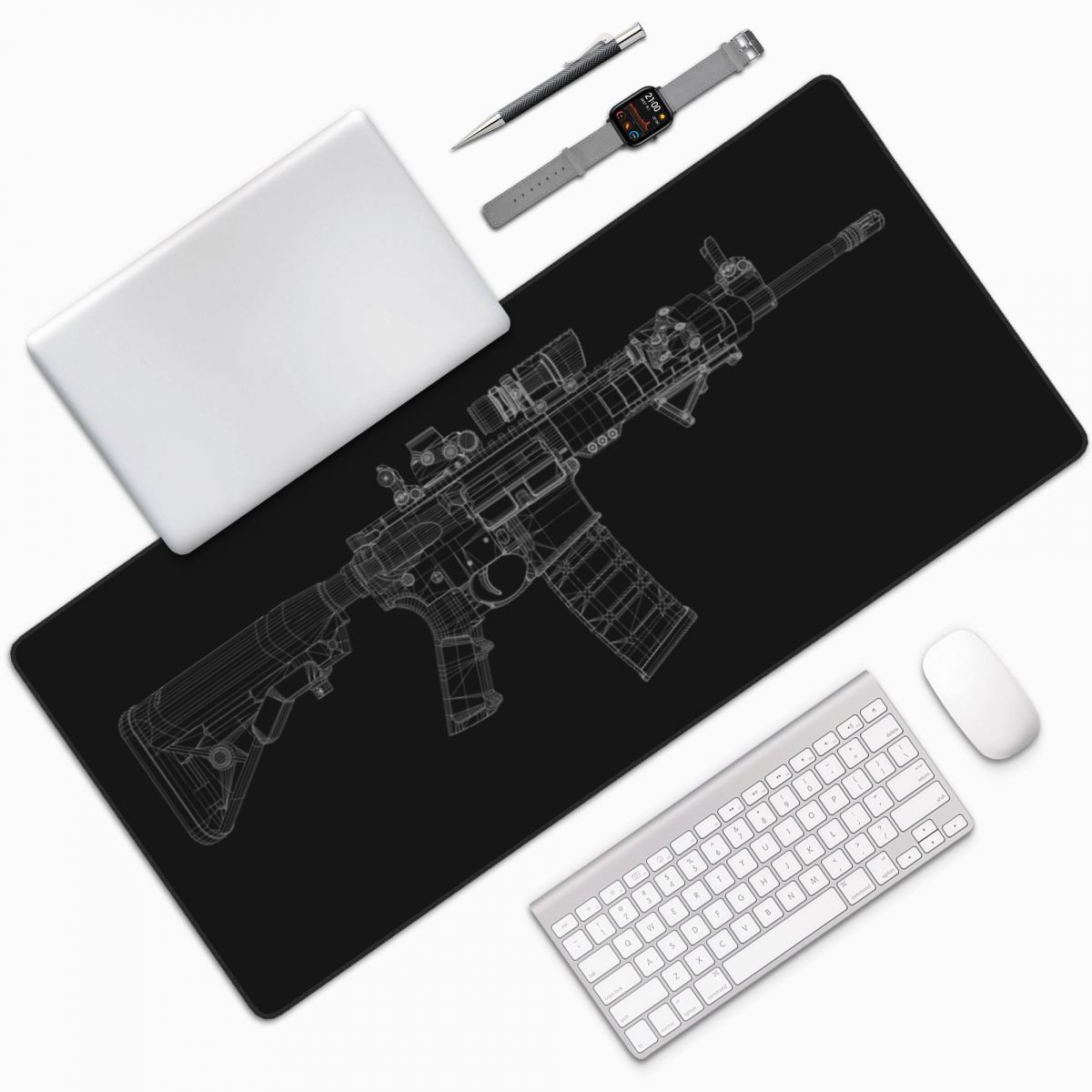 Large Mouse Pad Gun Mechanical - Gaming Accessories Drawing review and price